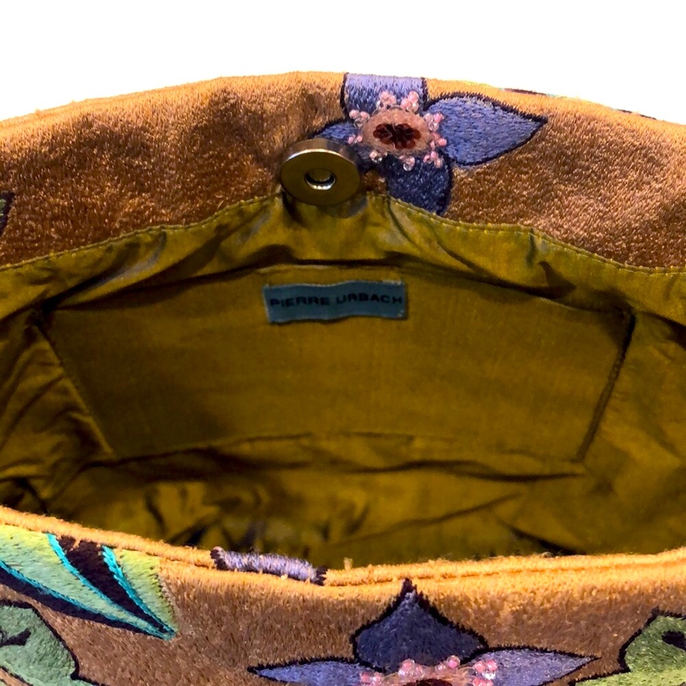 Pierre Urbach Vintage Floral Embroidered Bead and Sequin Chain Tote Bag  - EC - Picture 8 of 15